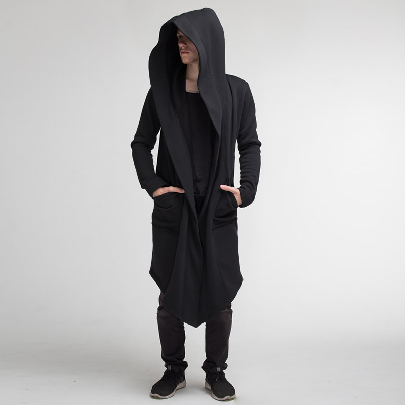 Crop Cardigan Vintage - Men's Winter Hooded Cardigan Trench Coat
