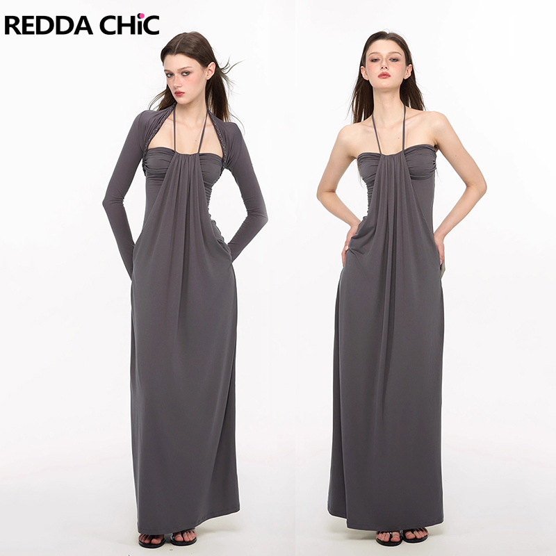 Crop Cardigan Vintage - REDDACHiC Elegant Braided Shrug Dress Set