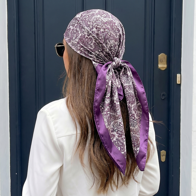Vintage Satin Square Scarf Boh - Vintage Fashion Hijab review and price