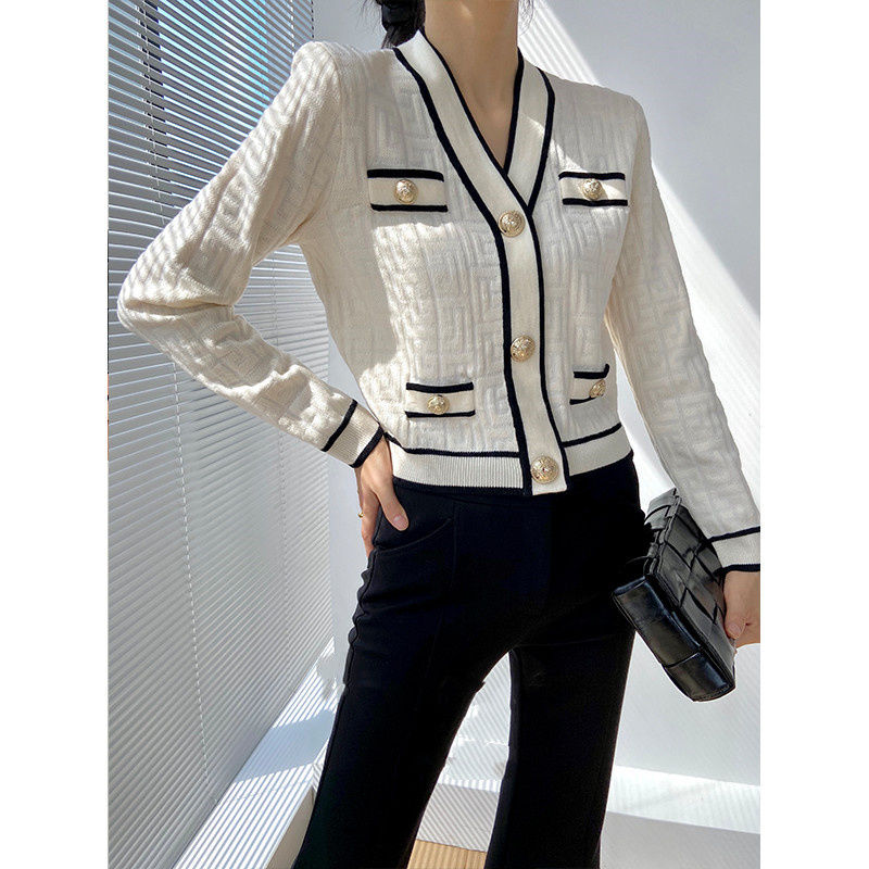 Spring Autumn New V-neck Long  - Crop Cardigan Vintage review and price