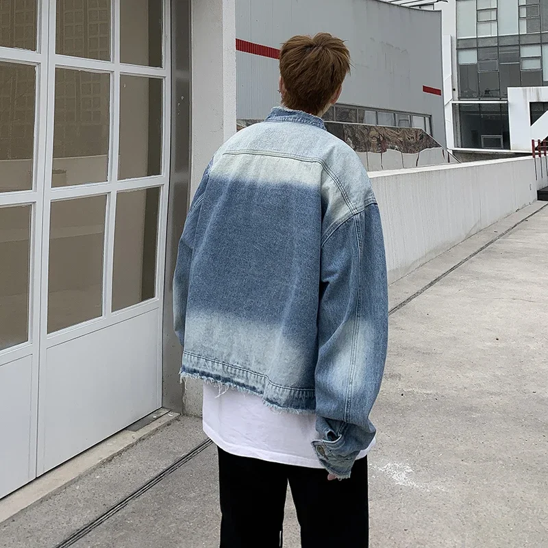 American Retro Hip Pop Raw Edg - Patchwork Jean Jacket review and price