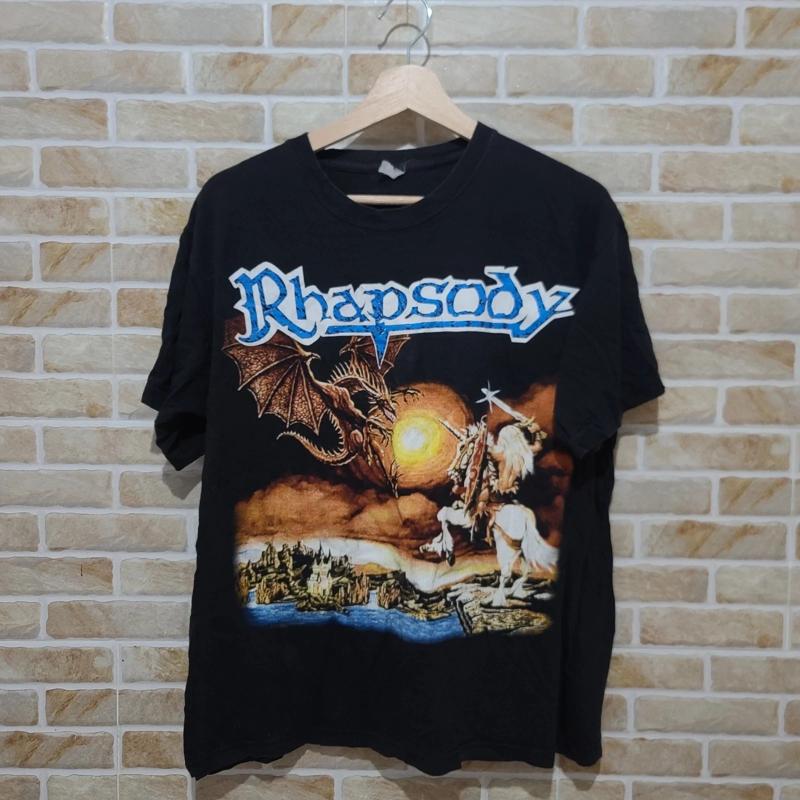 Vintage 90s Rhapsody Of Fire R - Band Tee Faded 90S review and price