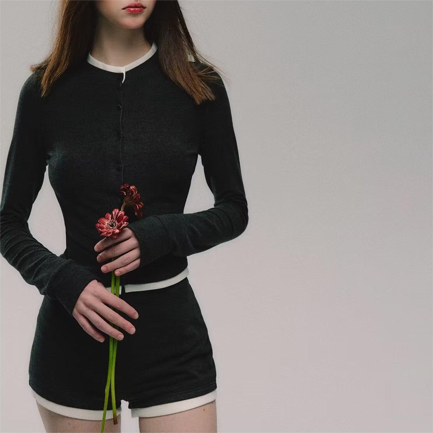 Long sleeve tops woman 2024 Su - Crop Cardigan Vintage review and price