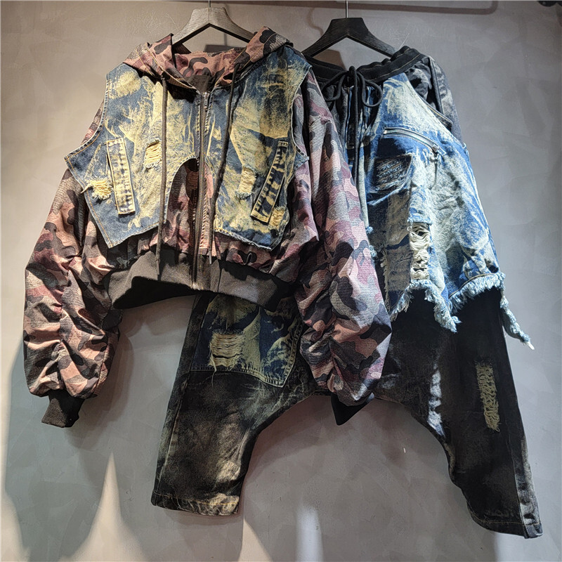 WTHT Trendy Women's Camouflage - Patchwork Jean Jacket review and price