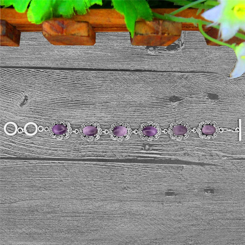 Oval Amethysts Bracelet Plum F - Vintage Fashion Looks review and price
