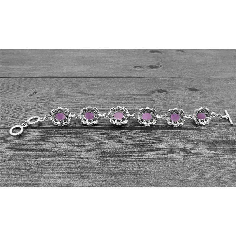 Oval Amethysts Bracelet Plum F - Vintage Fashion Looks review and price