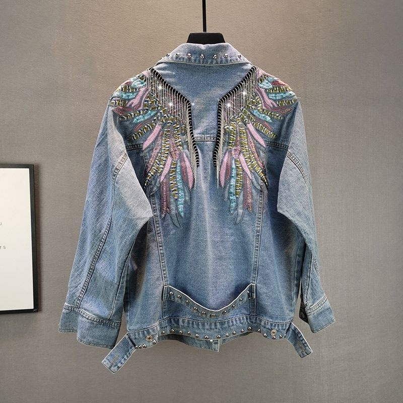 2024 New AutumnFashion Rivet W - Patchwork Jean Jacket review and price