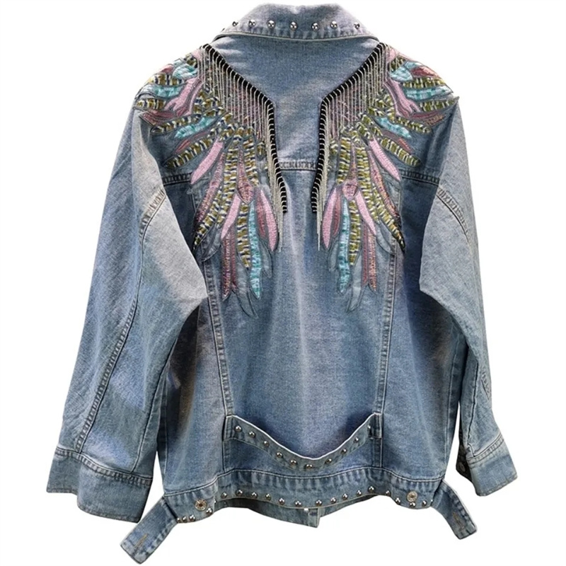 2024 New AutumnFashion Rivet W - Patchwork Jean Jacket review and price