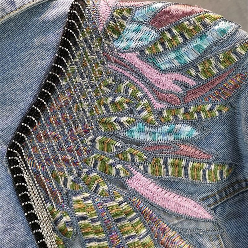 2024 New AutumnFashion Rivet W - Patchwork Jean Jacket review and price