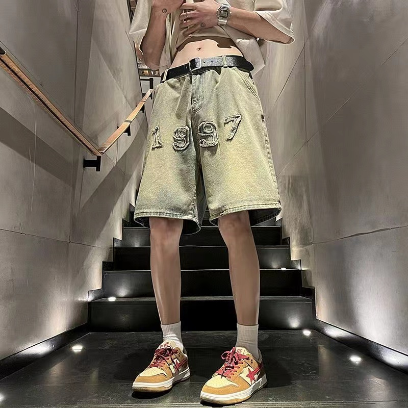 Men's Mud Color Denim Shorts 5 - Vintage Fashion Instagram review and price