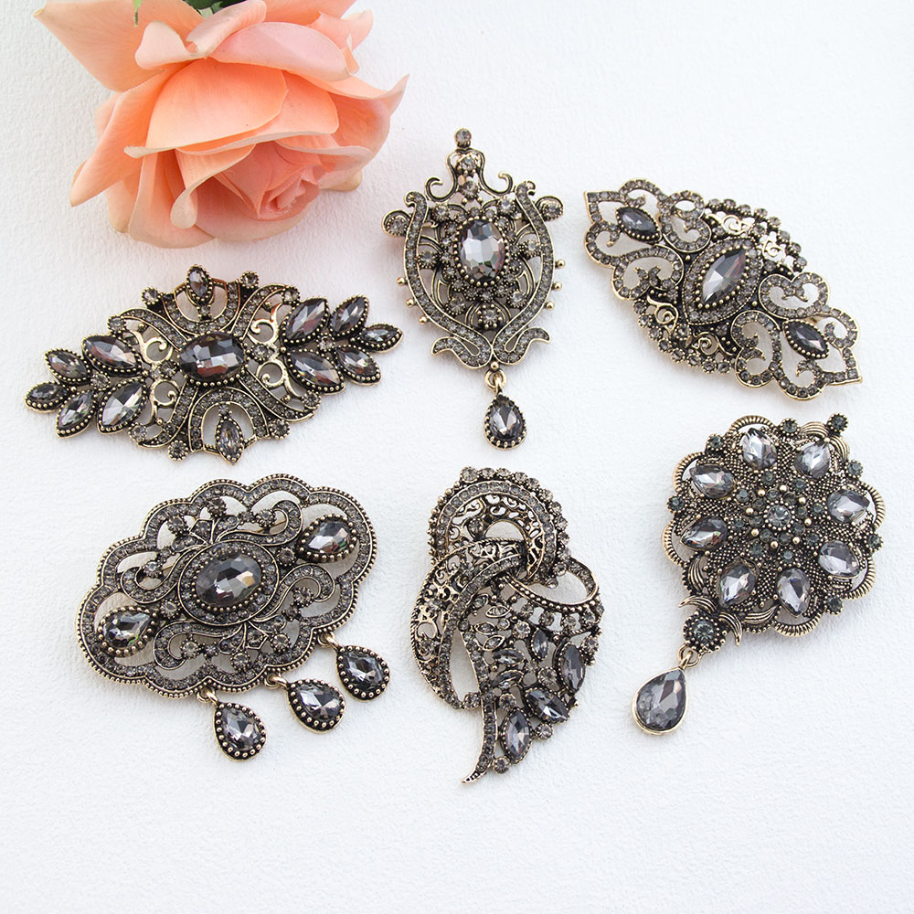 Vintage Gray Crystal Turkish B - Vintage Fashion Hijab review and price