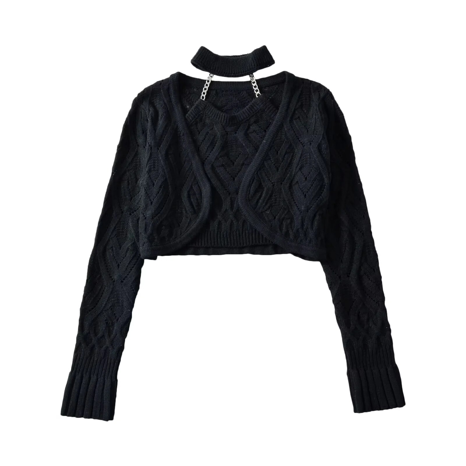 Women Black Halter Cropped Cam - Crop Cardigan Vintage review and price