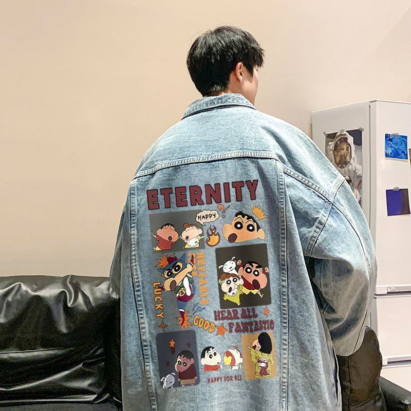 Anime Crayon Shin-Chan Series  - Patchwork Jean Jacket review and price