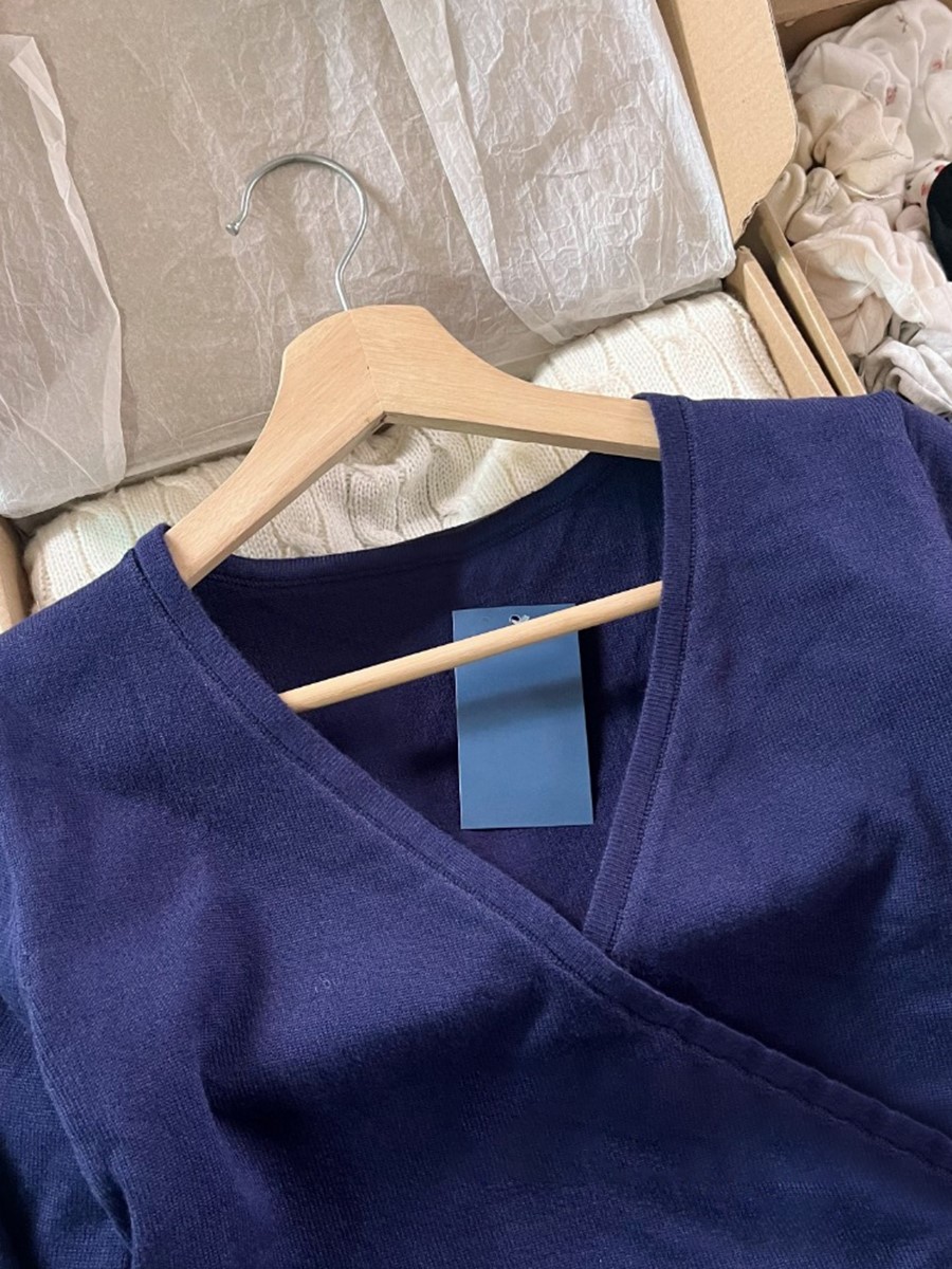New Navy Lace-up Knitted Long  - Crop Cardigan Vintage review and price