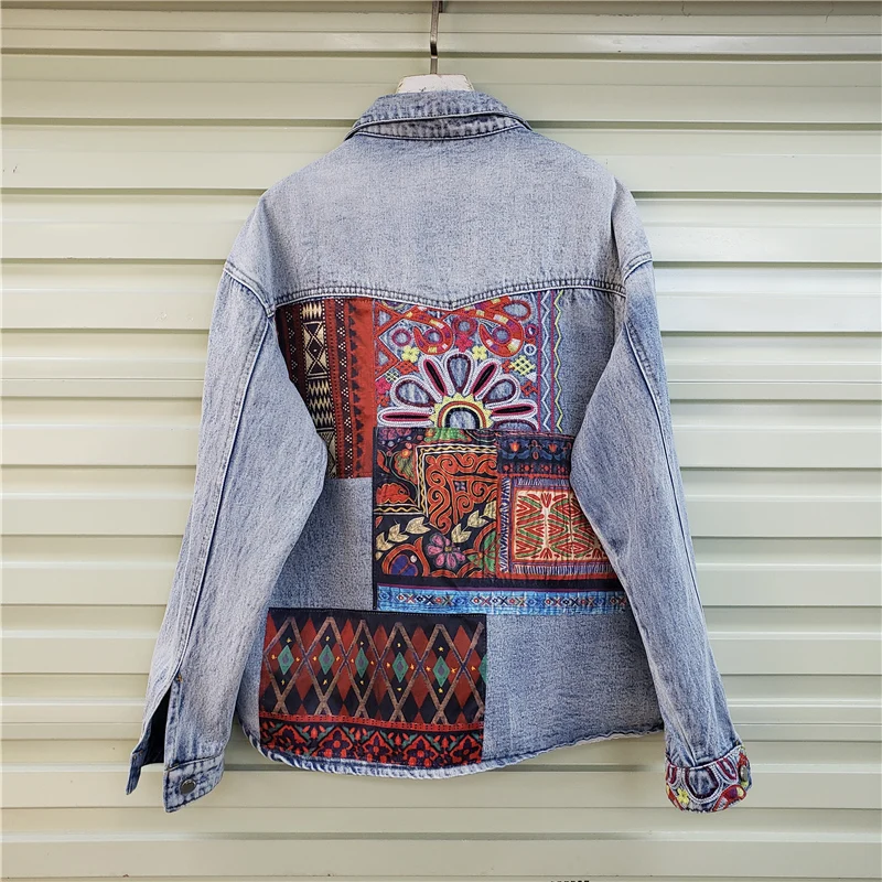 Bohemia Embroidery Splicing Bi - Patchwork Jean Jacket review and price