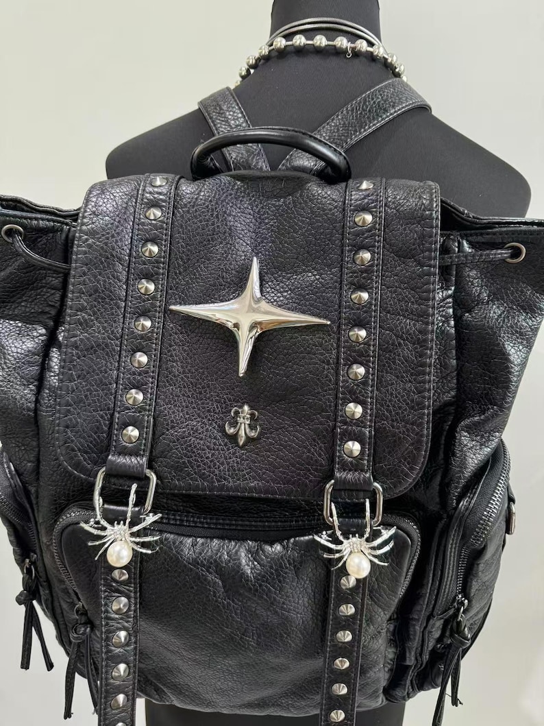 Gothic Punk PU Leather Shoulde - Vintage Fashion Boutique review and price