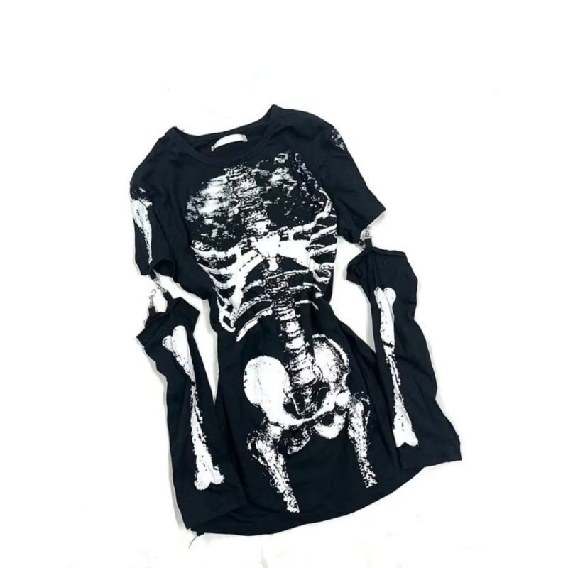 Japanese Gothic Skeleton Graph - Vintage Fashion Subculture review and price