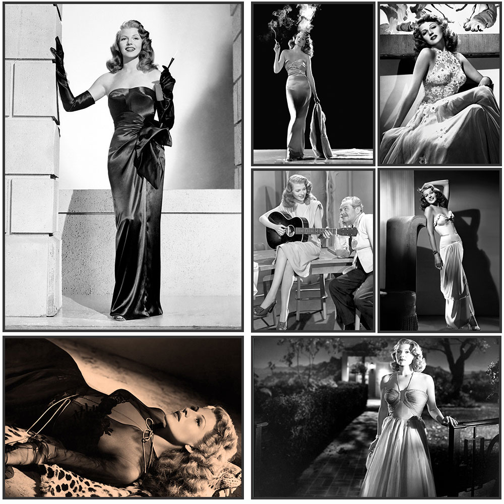 Rita Hayworth Poster,Black and - Vintage Fashion Illustration review and price