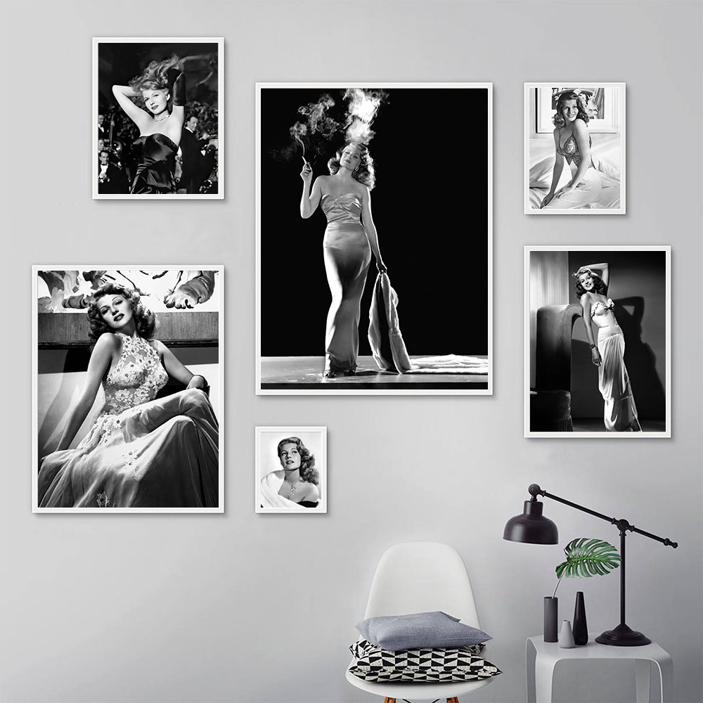 Rita Hayworth Poster,Black and - Vintage Fashion Illustration review and price