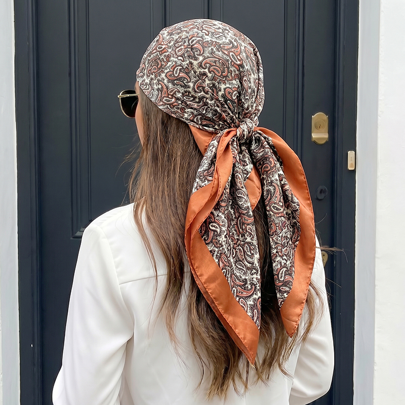 Luxury Satin Square Scarf Vint - Vintage Fashion Hijab review and price